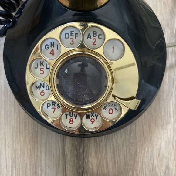 Vintage 1970's Deco-Tel Candlestick Telephone Black/Gold Tested Retro - Picture 2 of 8